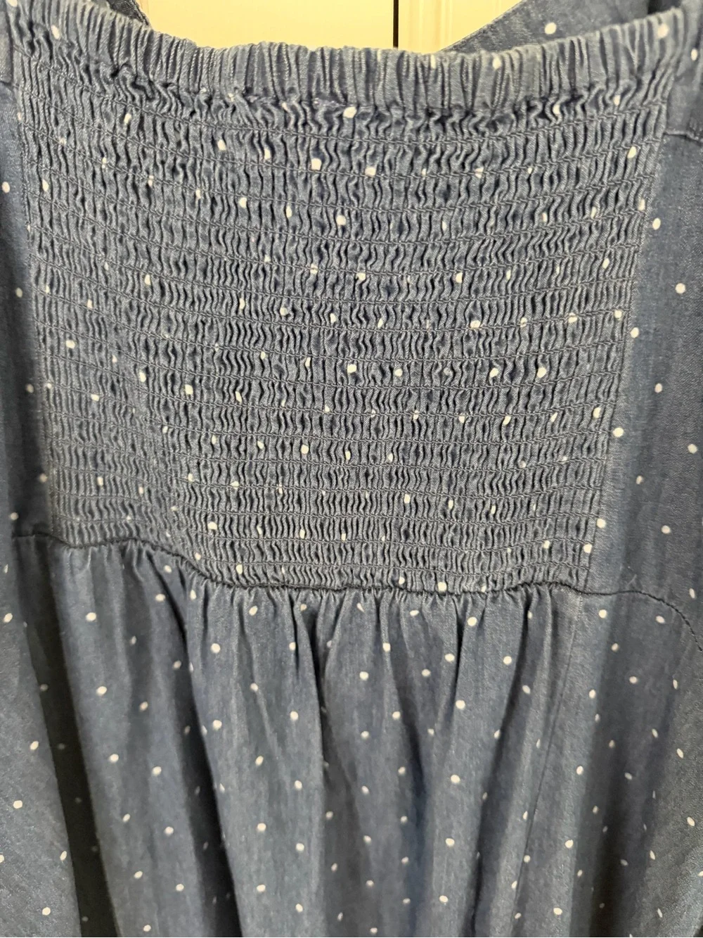Market & Spruce Blue Polka-Dot Button-Front Midi Dress - Picture 5 of 9